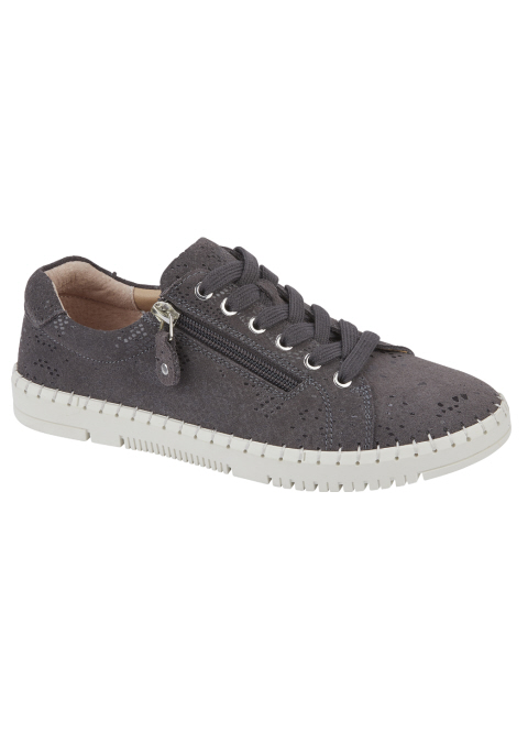 Jo & Joe Ladies Cadiz Real Suede Porta Grey Trainers